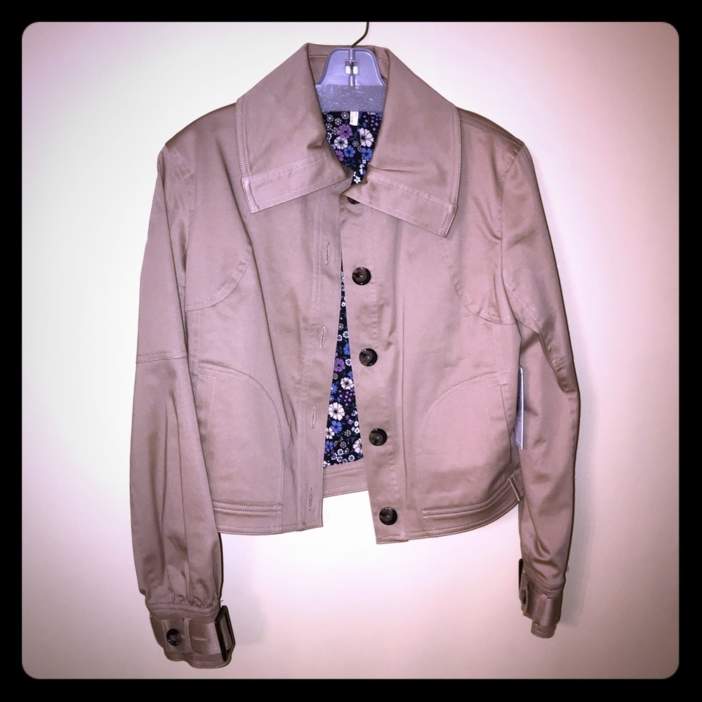 Laundry Shelli Segal Jacket.Khaki button cuffs.NWT